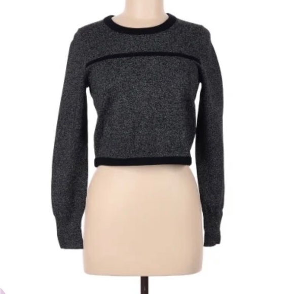Banana Republic Charcoal Sweater with Black Piping. - Picture 1 of 2